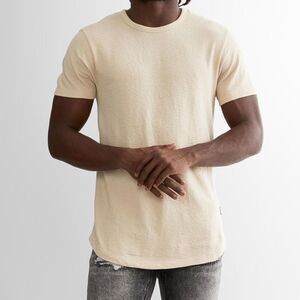 Men’s Nova Industries Long Body Textured Knit T-Shirt Size XL Color: Pelican